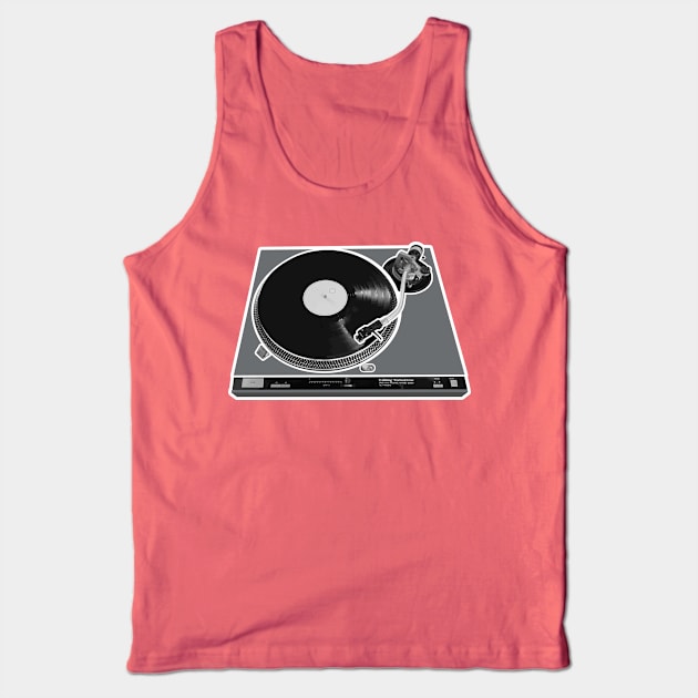 Classic Retro Turntable in Cold Gray Tank Top by callingtomorrow